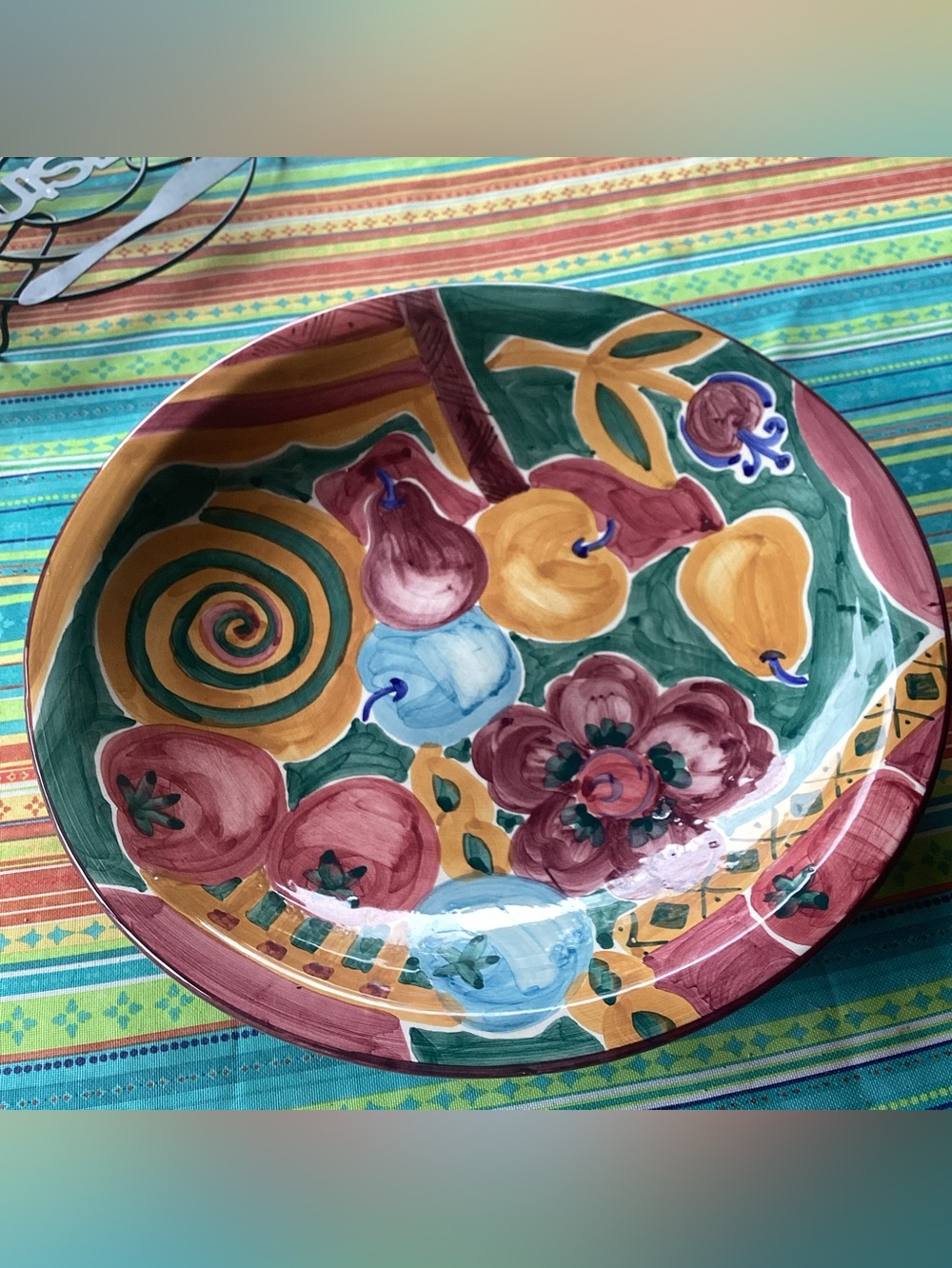 Eddie Bauer Hand Painted Ceramic Bowl - made in Portugal
